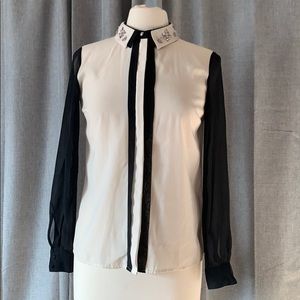 Princess Vera Wang Black & White Button Down